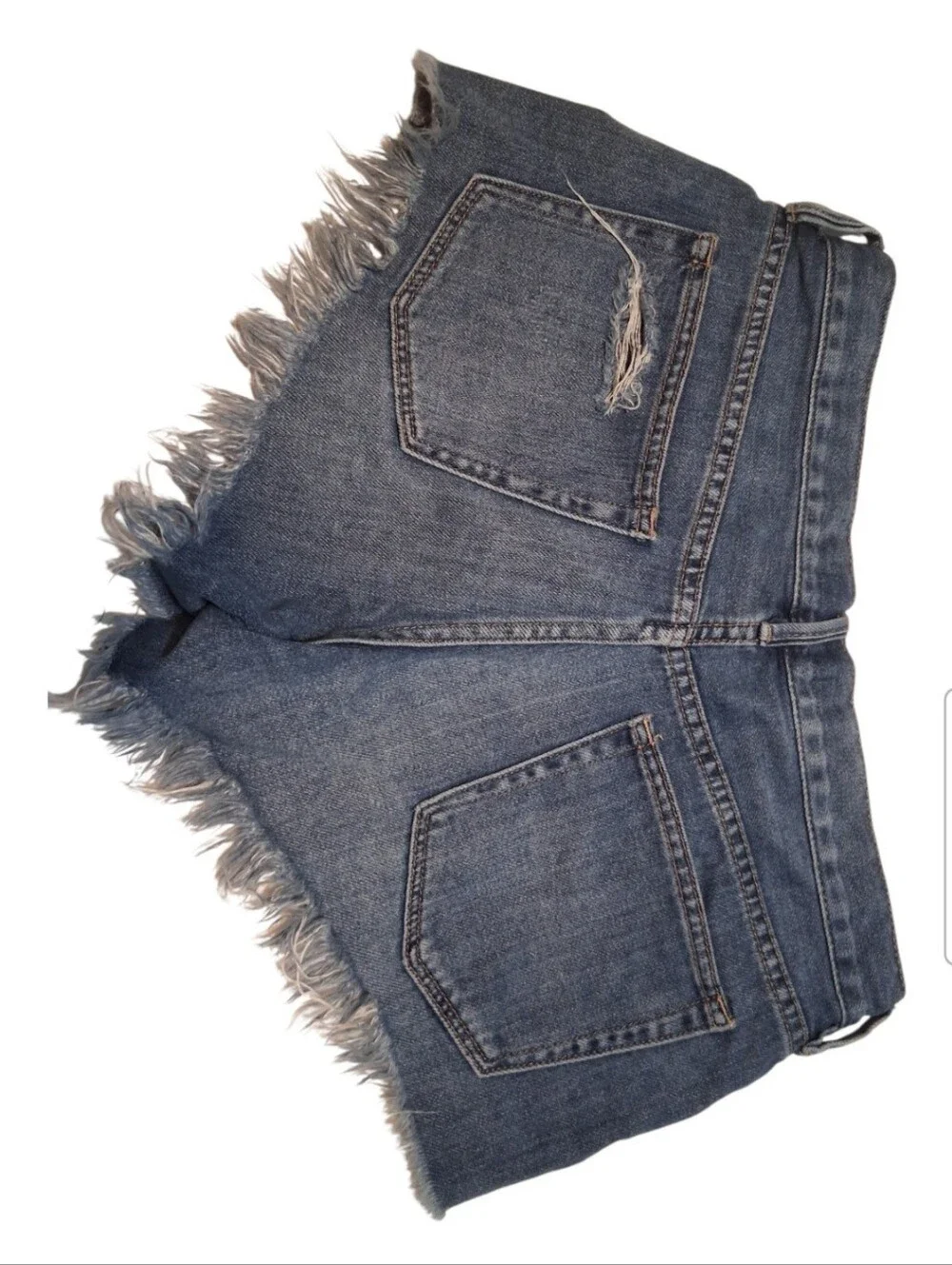 We The Free Distressed Denim Cut-Off Shorts  (free people) - Size 28